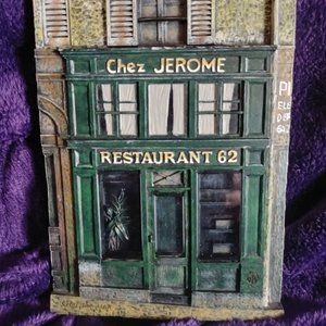 CHIU TAK HAK Chez JEROME Restaurant 62 French Storefront 3D 6" Wall Plaque 6"x4"